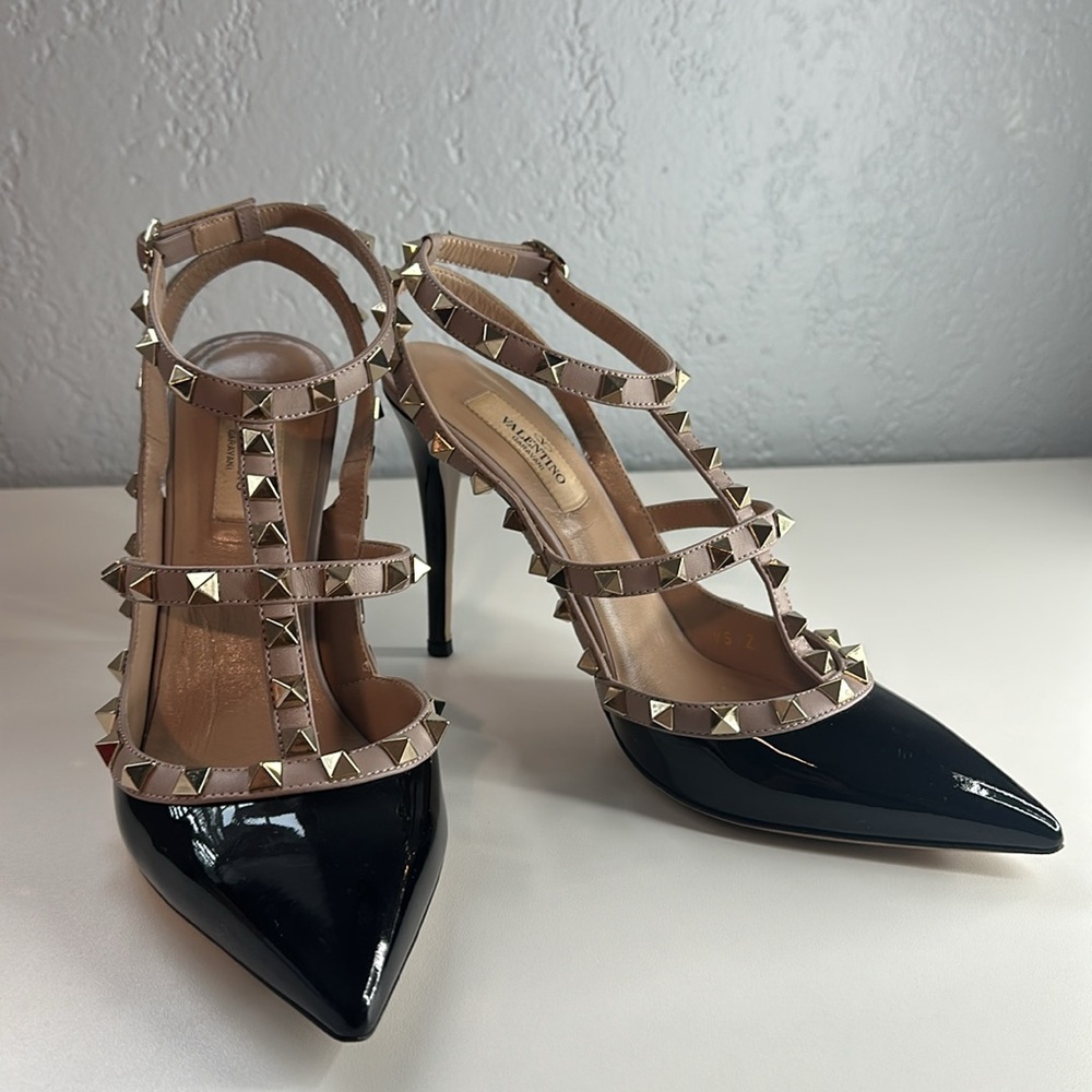 Valentino Garavani Rockstud Slingback Patent Leather Pumps